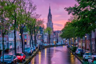 view of canal in the netherlands