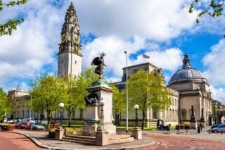 View of City Hall of Cardiff - Wales Great Britain