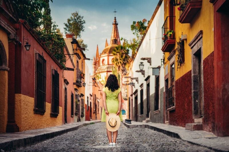 A girl standing in one of the safest place in Mexico