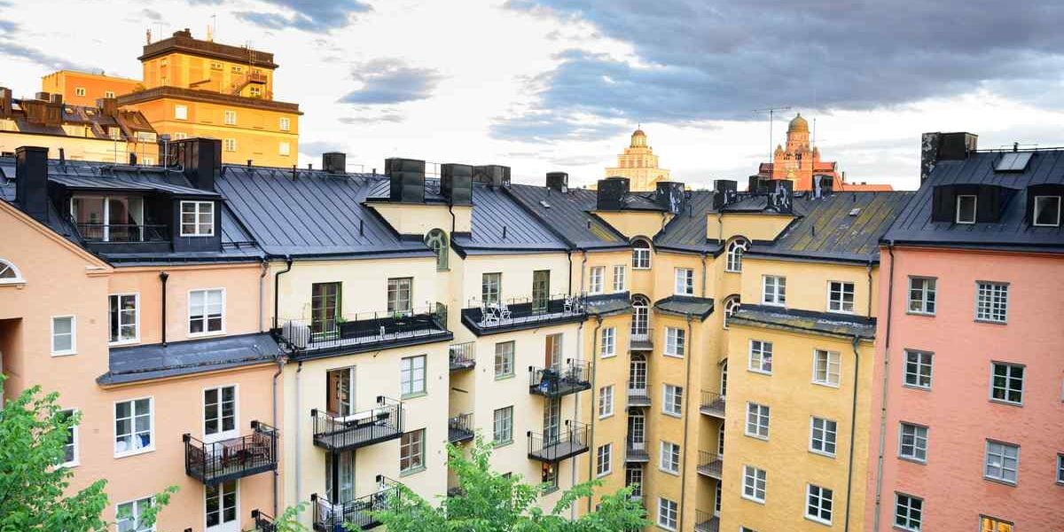 Typical apartment buildings in Stockholm, Sweden