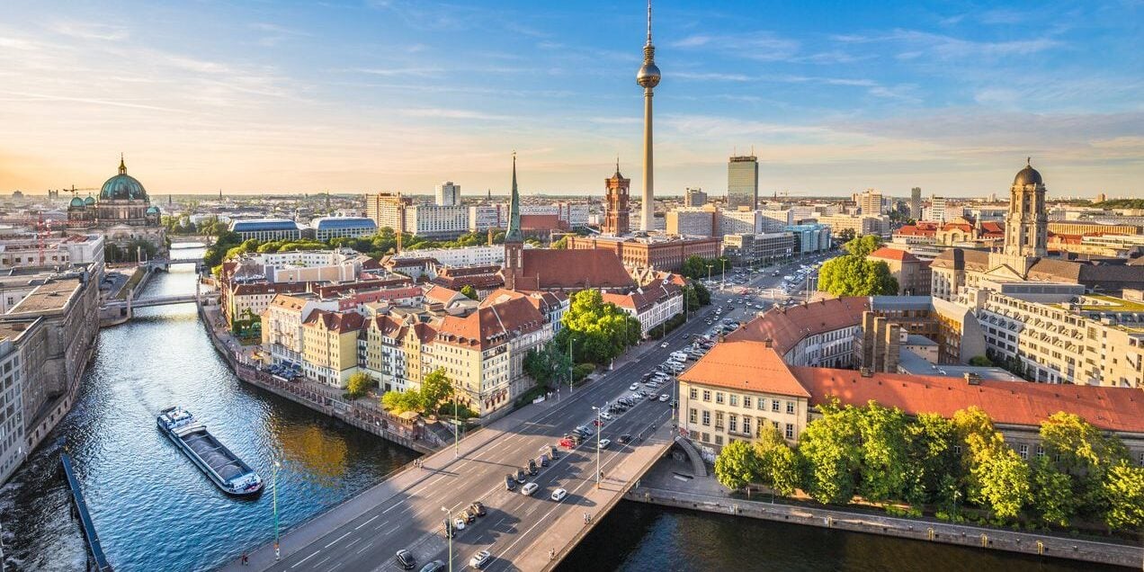 Aerial view of Berlin in Germany, where you need an expat visa to stay long term