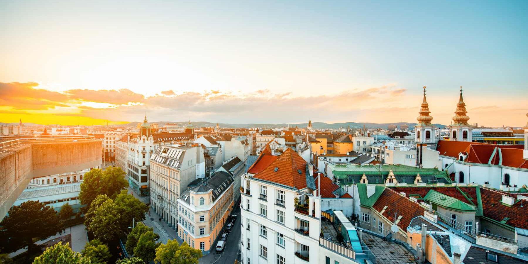 Rooftops in Vienna, Austria, one of the best places to live in Europe and one of the safest places to live in the world